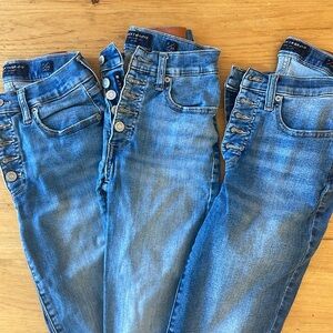 Three Pairs Lucky Brand Bridgette High Rise Skinny Ankle 0/25
